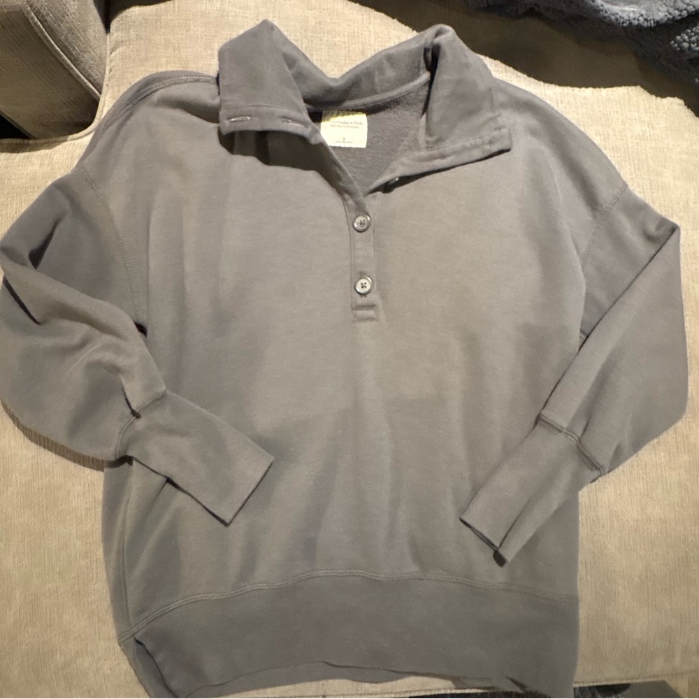 Abercrombie & Fitch Womens Henley Tunic Button Sweatsirt Small